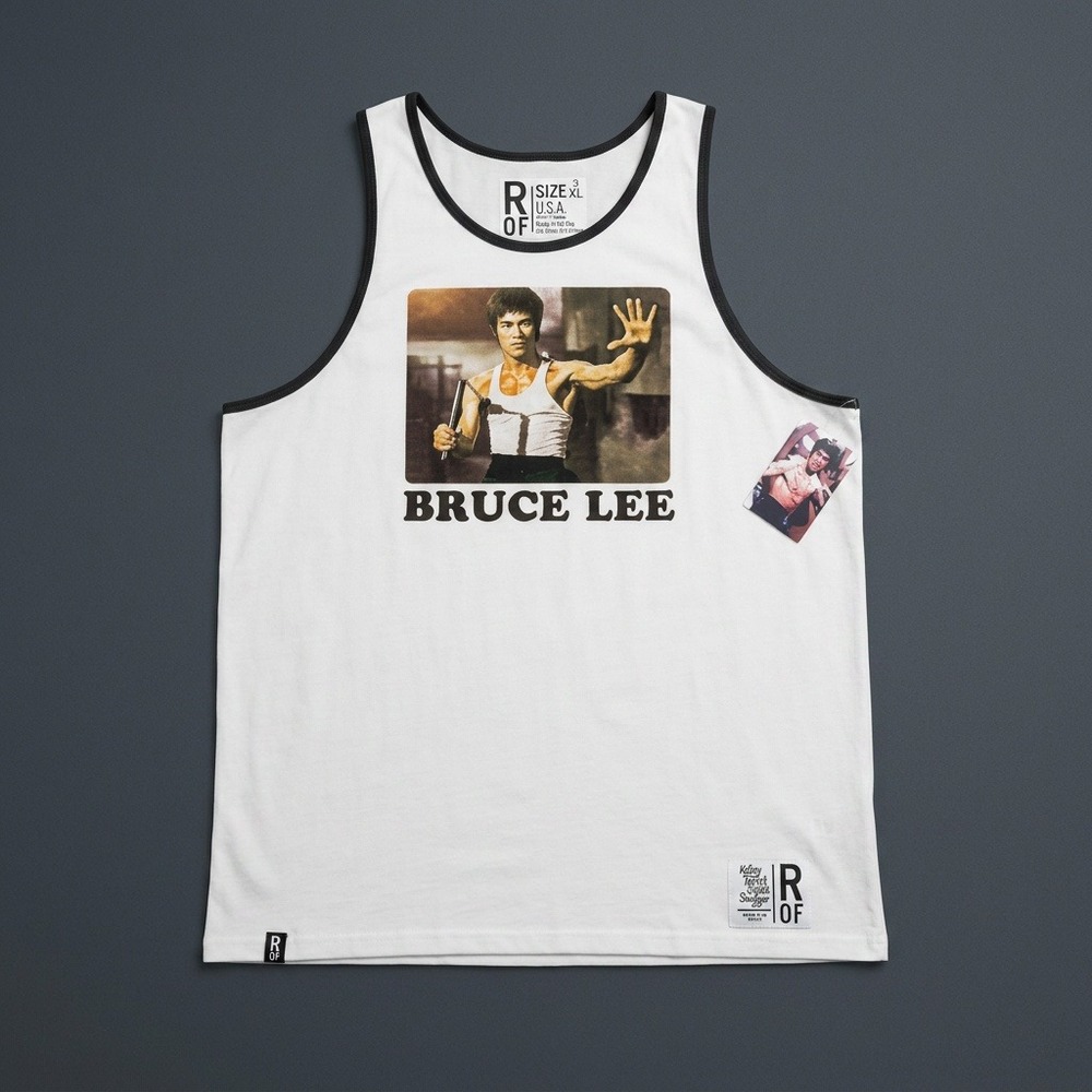 Roots of Fight Bruce Lee Ringer Tank Top Men's XL NWT Vintage White Graphic New